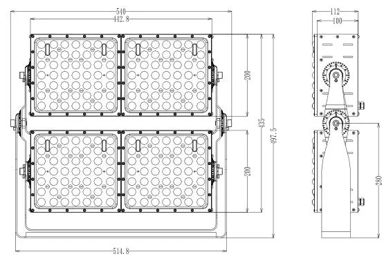 High Precision Multi Angle Adjustment High-Power Long Range LED Stadium Light Floodlight